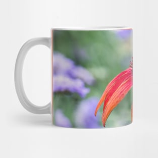 Single cone flower in a purple garden Mug